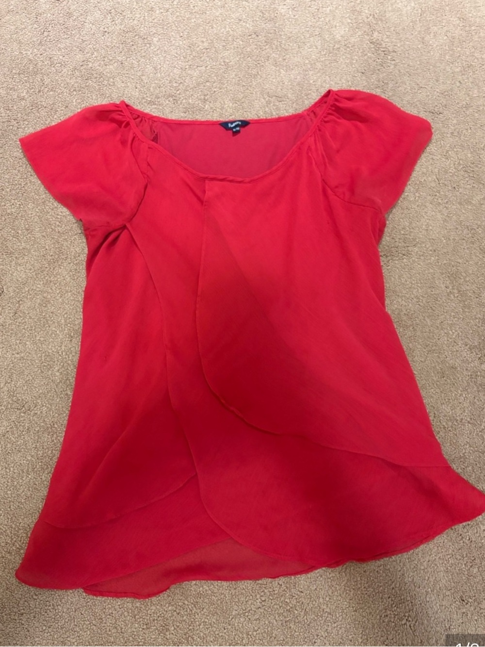 3 for $14 Reitmans Red Layered Short-Sleeve Blouse size xl